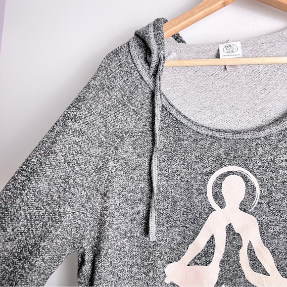 Dog is Good Dog Is My Zen Yoga Tunic Hooded Lightweight Sweatshirt Marled Gray L - Picture 6 of 14